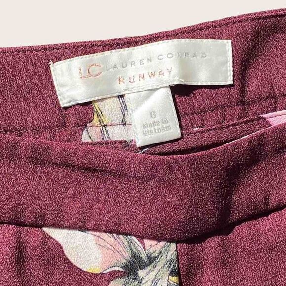 Lauren Conrad Red Floral Wide Leg Pants - Picture 4 of 4